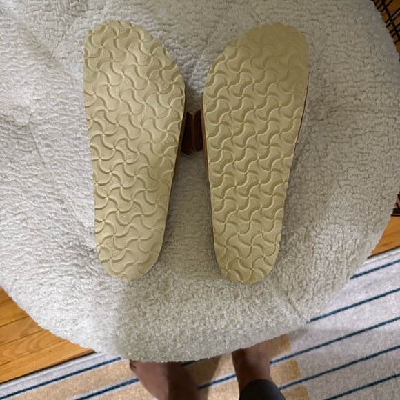 Birkenstock Brown Sandals with Gold Buckle - Picture 2 of 3